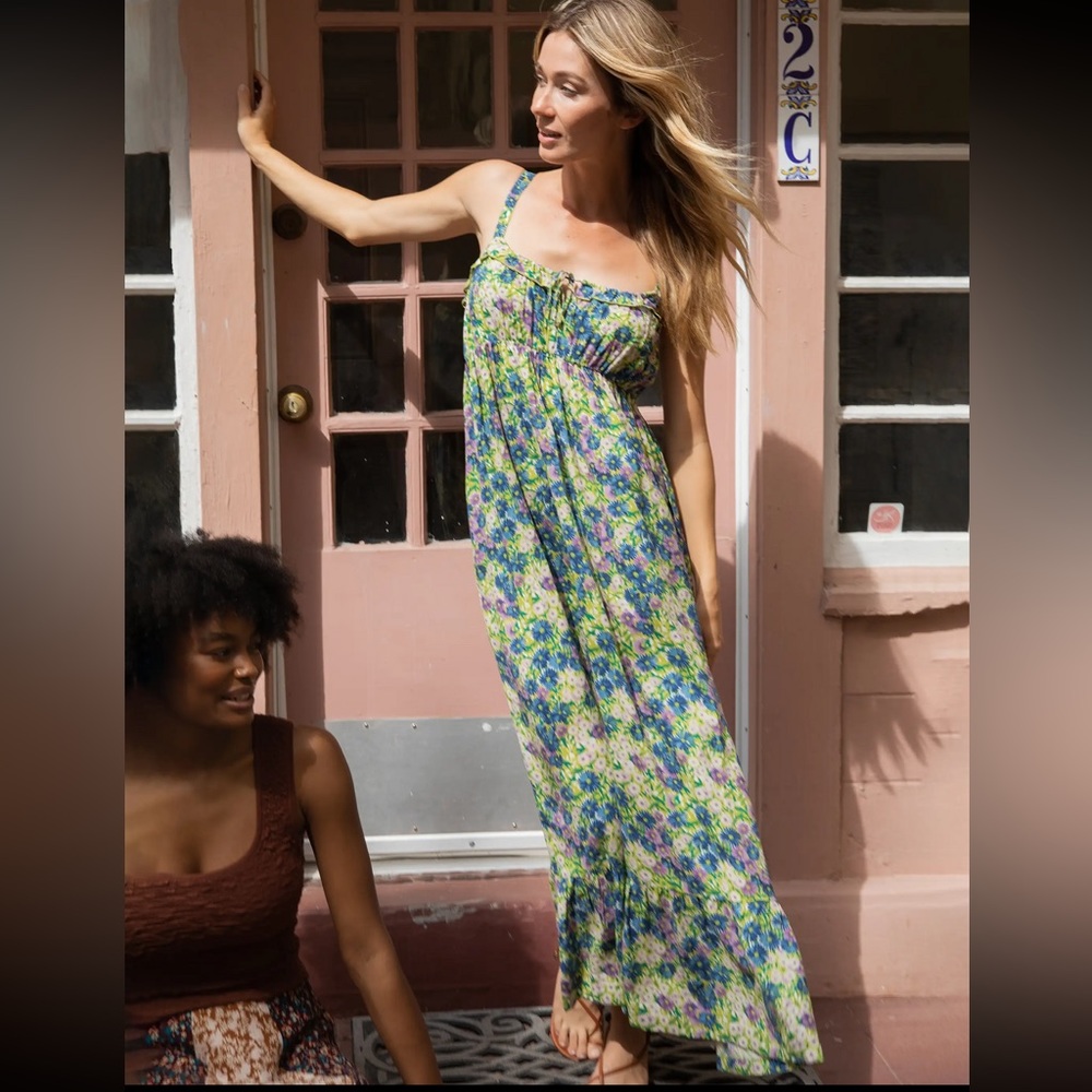 NWT Natural Life Elizabeth Maxi Dress - Green Floral